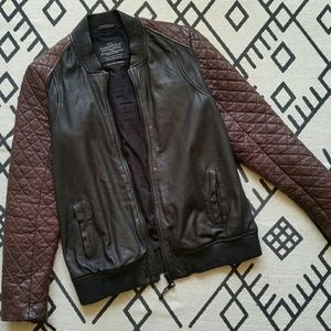 AllSaints Rixey Leather Bomber Jacket